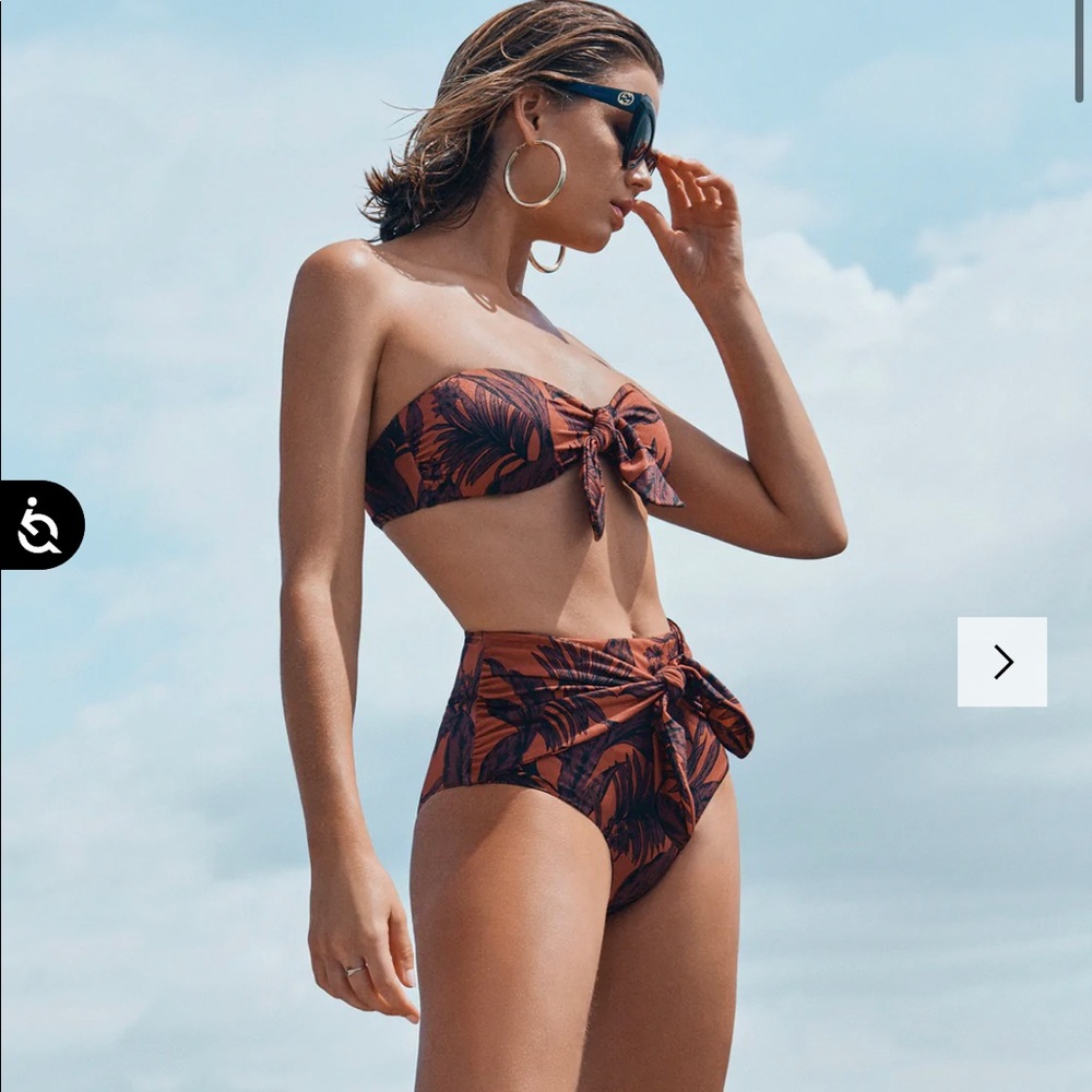 COPY - JETS Desert Palm Knot Tie Bikini Top (4) Retail $111 Anthr…